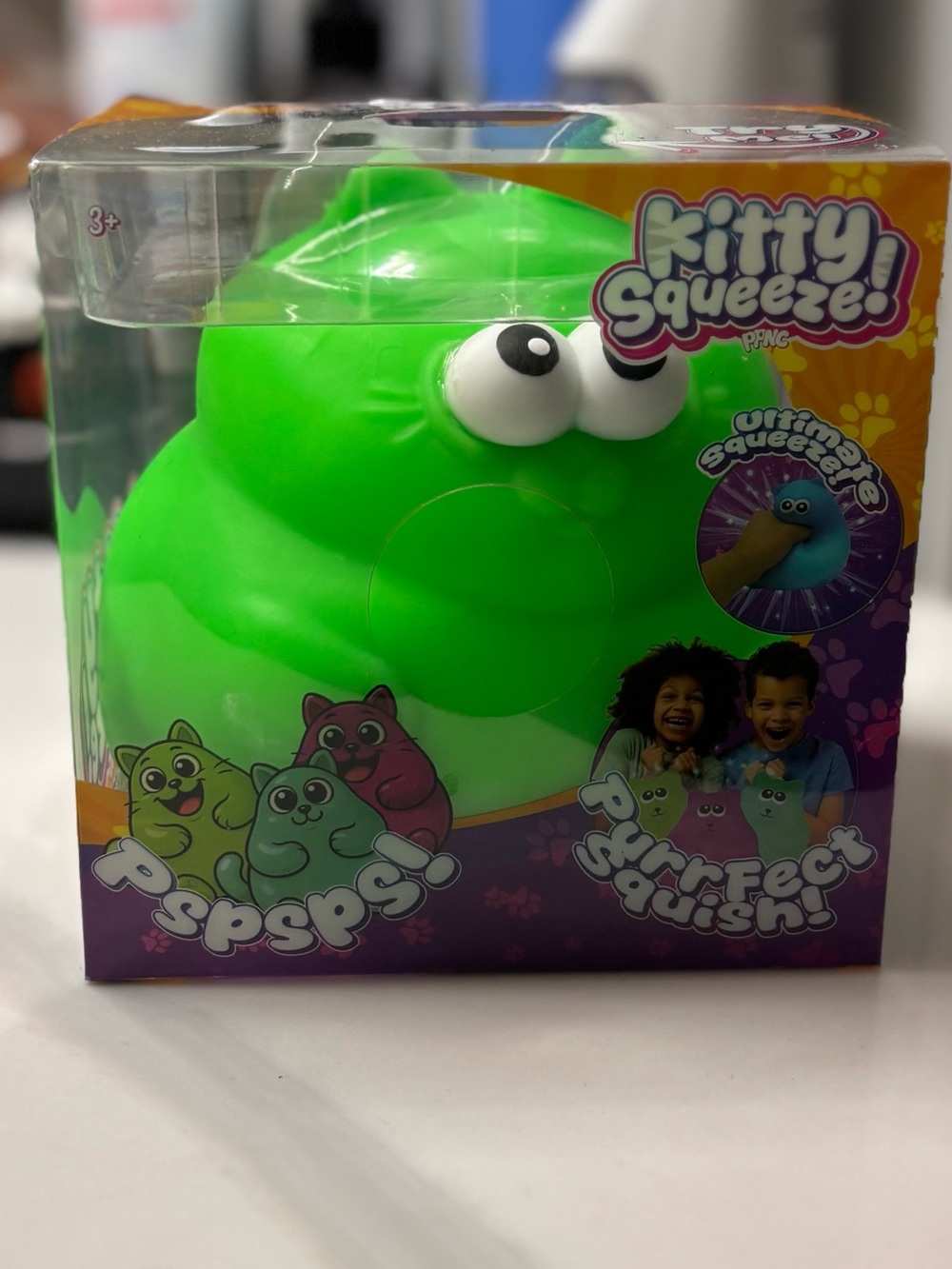 Green Squishy Kitty Squeeze! - Kids Toy